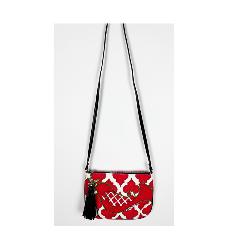 Brighton Love Dove Crossbody Pouch Red White Tassel - Picture 1 of 11